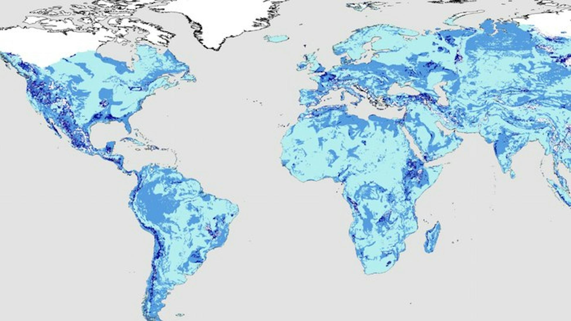 Река синие воды на карте. Карта грунтовых вод. Распространение воды на земле.