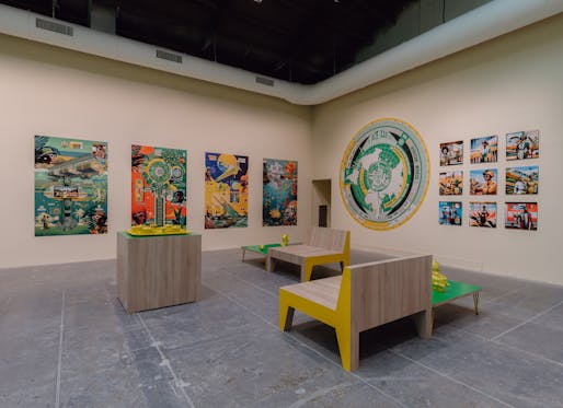 View of Olalekan Jeyifous' installation. Image courtesy La Biennale di Venezia