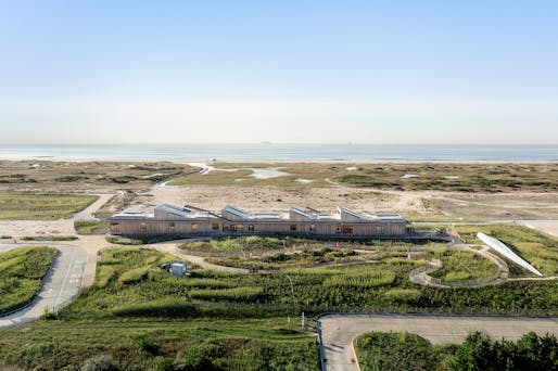 nArchitects. Jones Beach Energy & Research Center, 2018-20. Aerial view looking South East. Photograph by Michael Moran