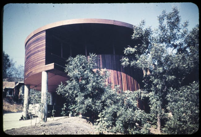 John Lautner's Foster residence in Sherman Oaks, from Pierre Koenig's collection. Image via digitallibrary.usc.edu.