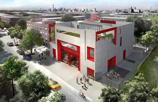 Jeanne Gang's Fire Rescue 2 in the Brownsville neighborhood of Brooklyn. Image: Studio Gang Architects