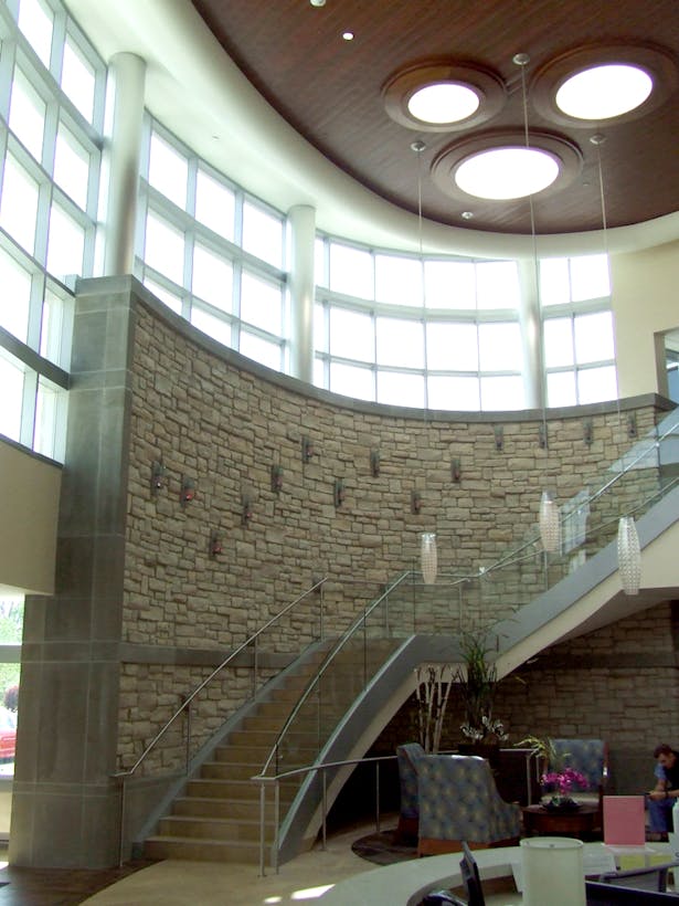 Interior 2 - Outpatient Lobby - Monumental Stair + Wall Sconces