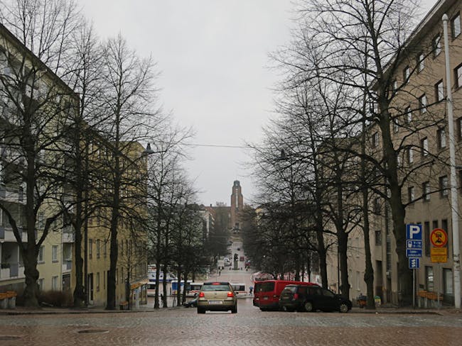 Grey approach to the Lahti City Hall