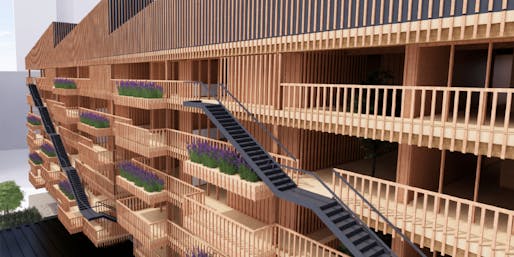 Honorable Mention: Breathing Timber City from Harvard University. Image courtesy ACSA.