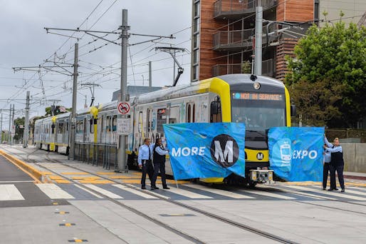 Hooray, the train's finally running all the way to downtown Santa Monica again – for the first time since 1953. (Photo: LA Metro)