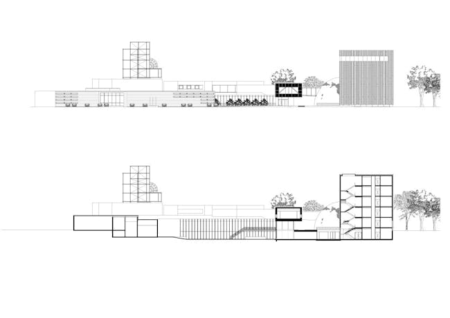 Facade + section. Image courtesy of Shift Architecture Urbanism. 