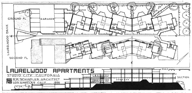 Laurelwood Apartments orignal design by R.M. Schindler