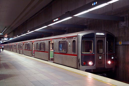 A red line train at LA's Union Station. Image via Wikipedia
