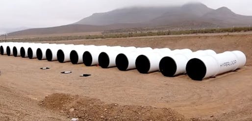 Hyperloop Technologies' test tubes awaiting assembly. Screenshot via inverse.com