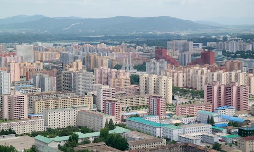 A pastel-colored dream of modernist urbanism: Pyongyang. (Photo: Oliver Wainwright; image via theguardian.com)