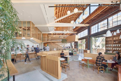 Merit Award, Restaurants: Verve Coffee Roastery del Sur (Los Angeles, California). Designed by Design, Bitches. Photo: Bruce Damonte