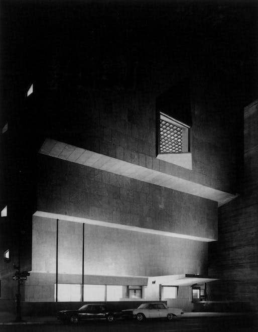 A photograph the Marcel Breuer designed Whitney Museum (now the Met Breuer). Image via The Columbia GSAPP Visual Resources Collection
