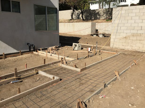 Before- sideyard concrete layout. 1/2016/