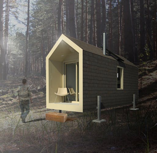 1st Prize – The Whaelghinbran Nomadic Cabin. Designer: Nathan Fisher, B.Arch Sci, M.Arch (Toronto, Ontario, Canada)