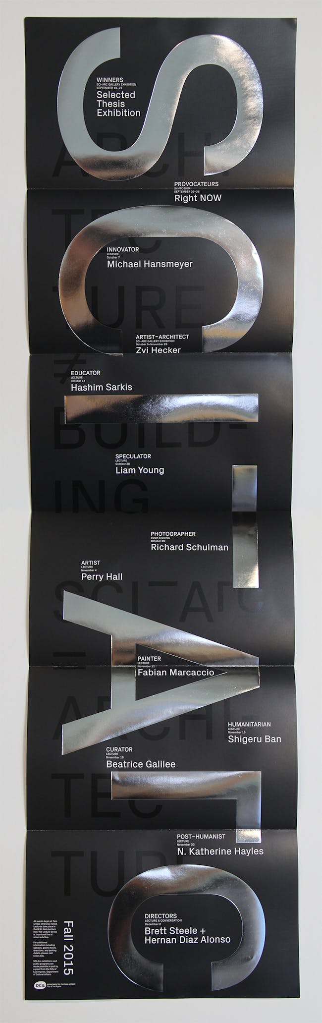 Fall 2015 Lecture Series at SCI-Arc. Photo courtesy of SCI-Arc.
