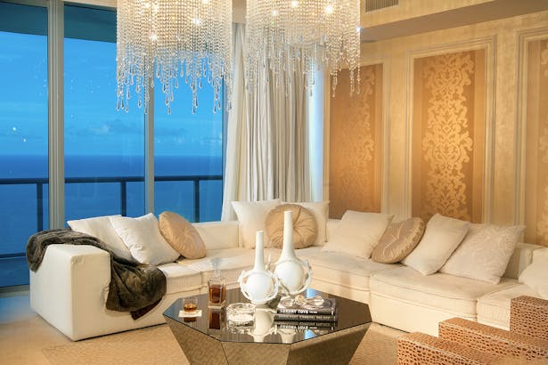 Living room - Residential Interior Design Project in Sunny Isles, Florida by DKOR Interiors