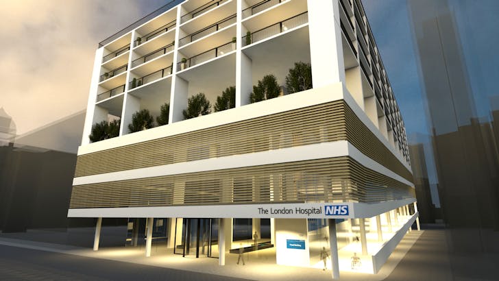 WSP Parson | Binkerhof's 'Housing Over Public Assets: Hospital'. Image courtesy of WSP.