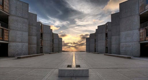 View of the central plaza at the Salk Institute for Biological Studies, looking west towards the Pacific Ocean Photo: © Salk Institute for Biological Studies