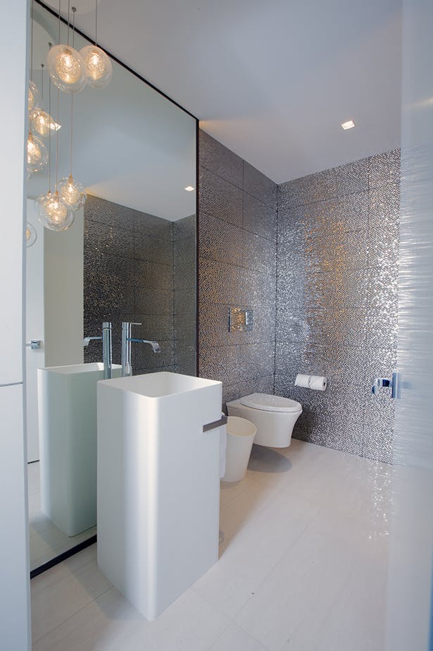 Powder Room - Residential Interior Design Project in Canada by DKOR Interiors