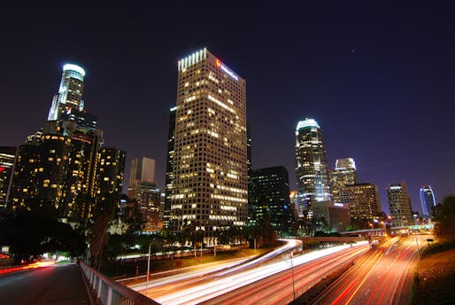 The 110 Freeway in Downtown Los Angeles. Photo by nathanpirtz, via flickr.