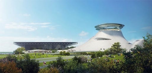 The proposed museum design for Chicago by MAD Architects. Image courtesy Lucas Museum of Narrative Art.