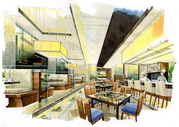 Japanese restaurant rendering 