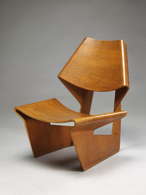 Molded plywood chair designed by Grete Jalk, 1963. Photograph © Victoria and Albert Museum, London.
