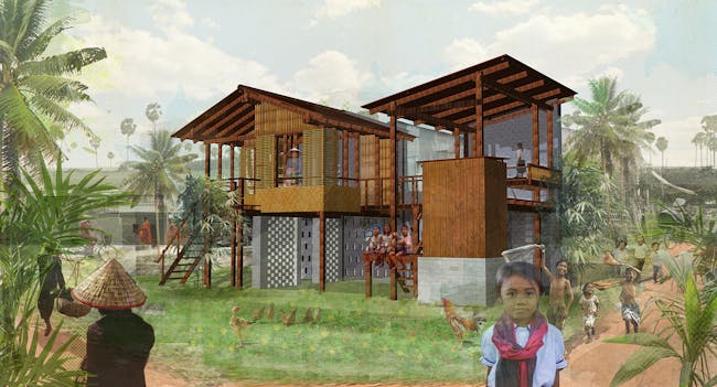 Winning designs of Cambodian Sustainable Housing competition now built. Image courtesy of Building Trust International.
