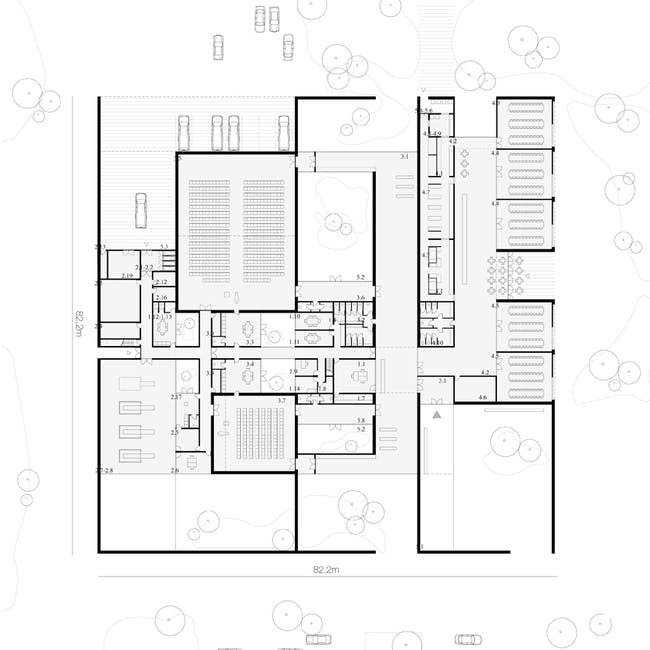 Aalst Crematorium to be built by Claus en Kaan Architecten (ground floor plan