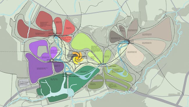 Functional masterplan in HOSPER's Park Russia proposal. Image courtesy of HOSPER
