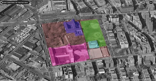 Competition building site (in Magenta) located in Hunts Point. Image from aias.org.