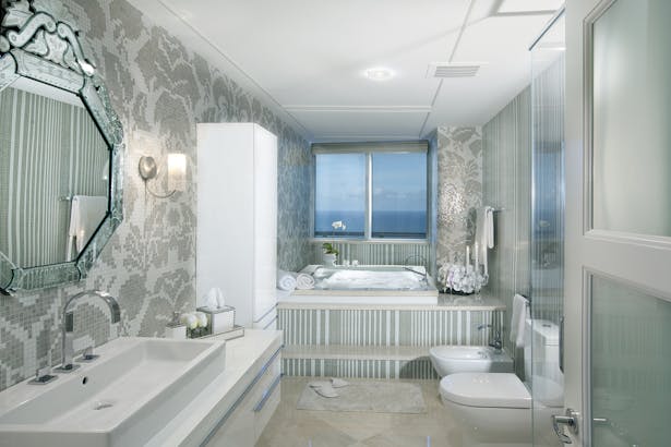 Master Bathroom - Residential Interior Design Project in Sunny Isles, Florida by DKOR Interiors