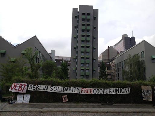 Banners placed in front of Kreuzberg Tower