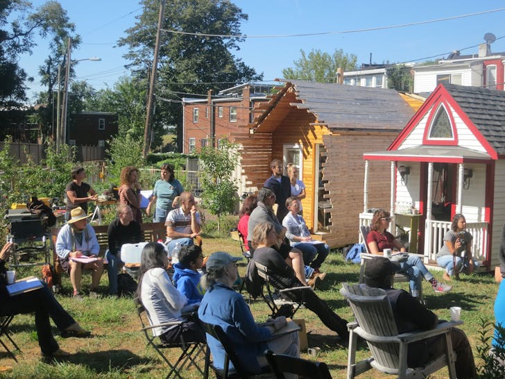Participants at a Tiny House Design workshop. Image courtesy Boneyard Studios.