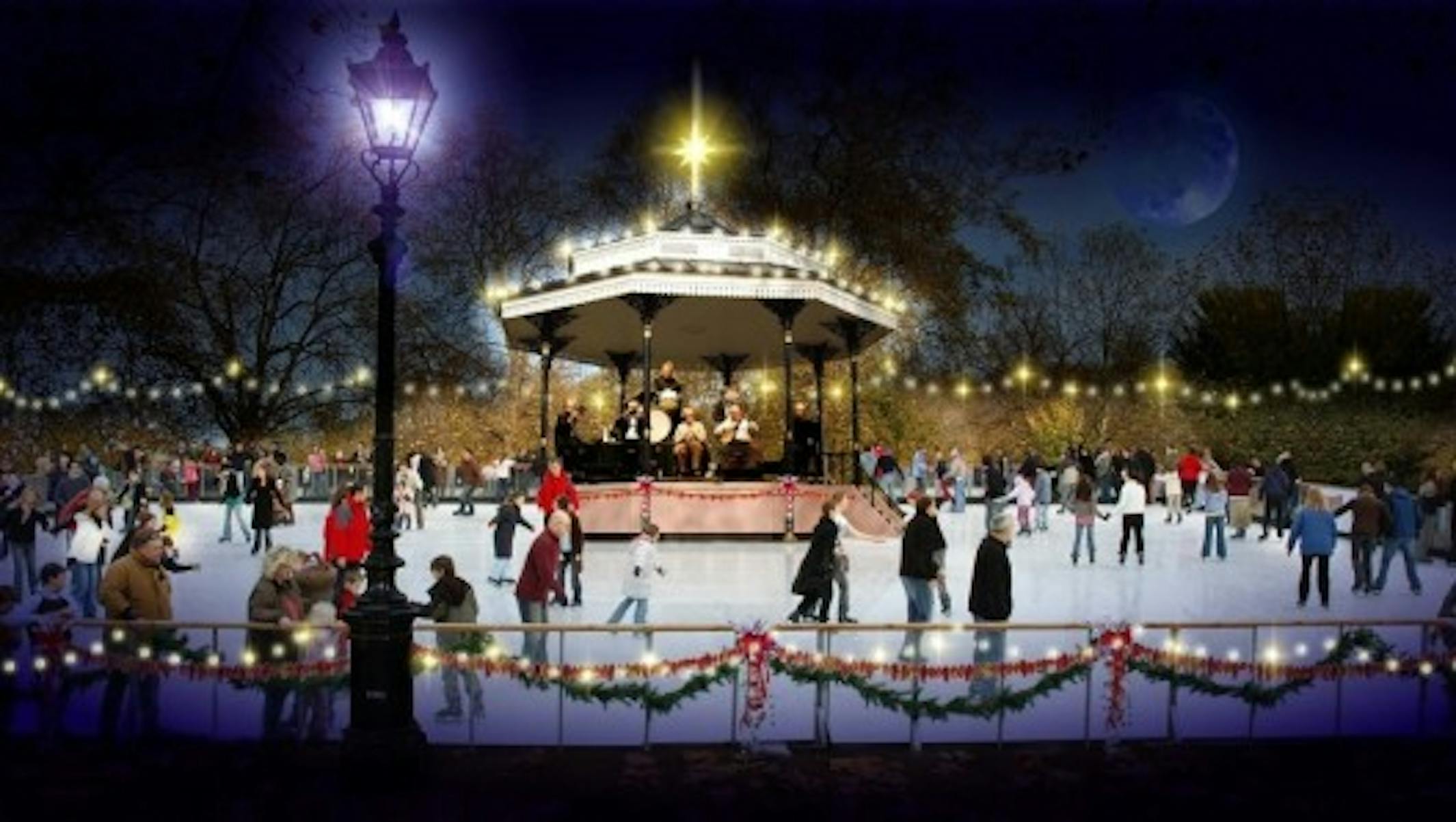Новогодняя каток. Hyde Park London каток. The Rink парк. Каток Рождество. Зимний каток.