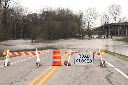 Road closed in West Memphis after flooding. Credit: WikiCommons