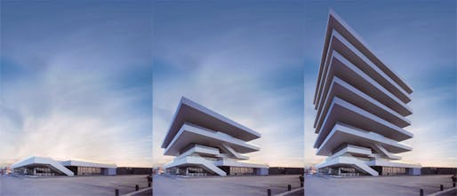 America Cup Building, David Chipperfield. Gif via "1 Week 1 Project".