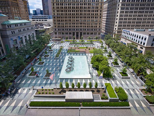 Mellon Square in Pittsburgh was named as a winner in the 2016 Modernism in America Awards. Photo Credit: © Ed Massery 2014 for the Pittsburgh Parks Conservancy.​