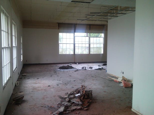 The space during demolition