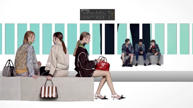 A still from AMO's newest collaboration with Prada. Credit: AMO/OMA