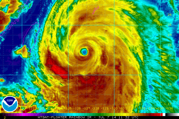 Typhoon Neoguri heading towards Japan. Credit: U.S. National Oceanic and Atmospheric Administration (NOAA)
