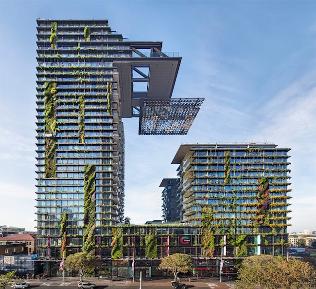 One Central Park by Ateliers Jean Nouvel + PTW Architects in Sydney, Australia. Image courtesy of Frasers Property Australia and Sekisui House Australia