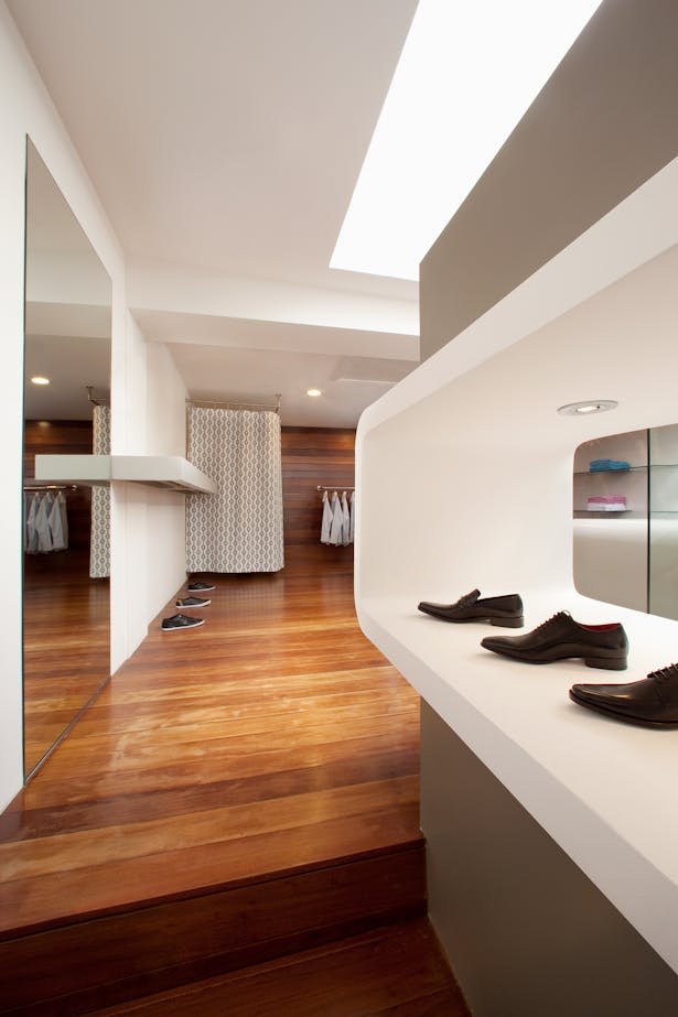 high-end custom retail space. minimalist design | stylistic merchandising + product display. 1,764 sq ft