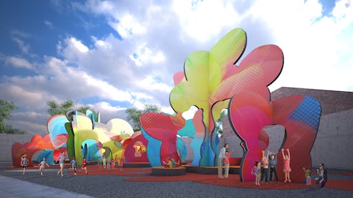 Balloon Frame by Pita & Bloom, finalist entry for MoMA PS1 YAP 2014. Image courtesy of Pita & Bloom