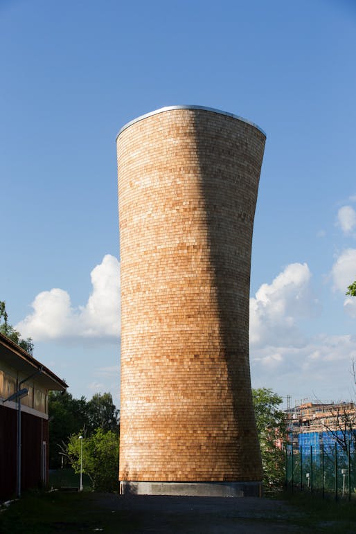 MERIT: Wooden Ventilation Towers, Stockholm, Sweden, Rundquist Architects. Courtesy of the 2017 Wood Design & Building Awards.