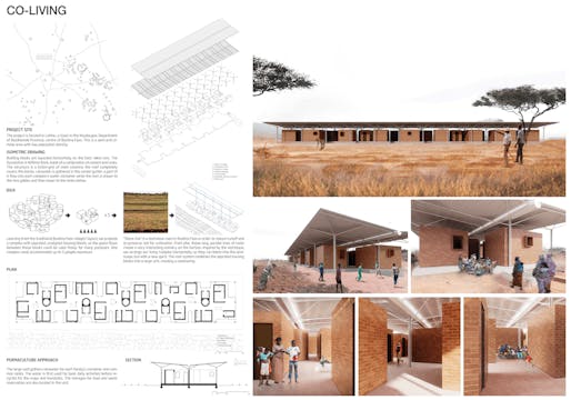 4th prize winner “Co-Living” in Burkina Faso by Quan Dao and Quang Ngo from Hanoi Architectural University. Image courtesy UIA.