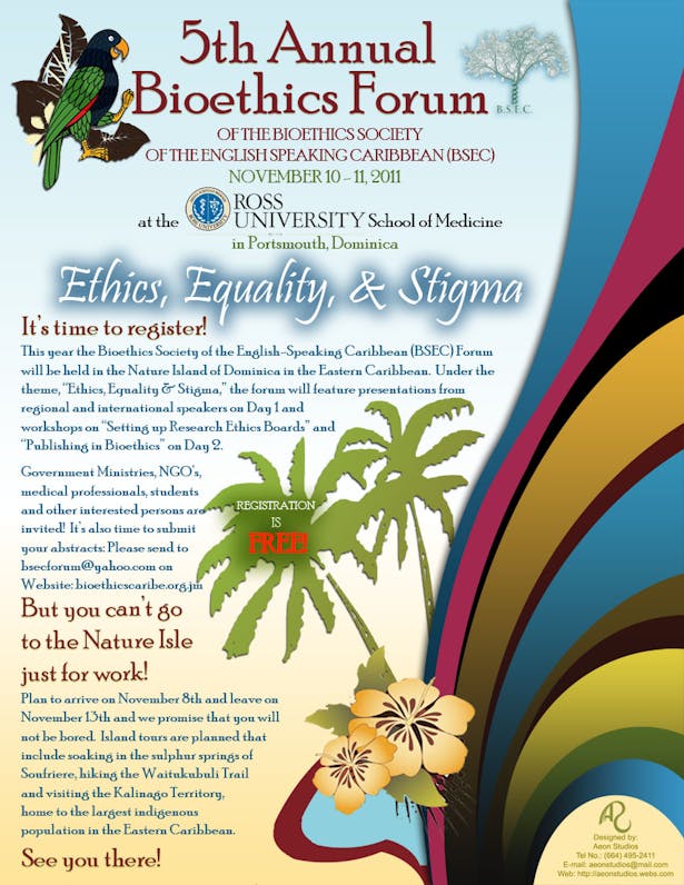 Bioethics Society of the Caribbean Conference Flyer