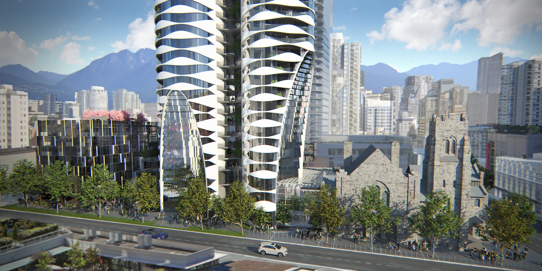 New two build. Ванкувер небоскребы. Ванкувер жилые районы. Сдвоенные небоскребы. Кривые здания Ванкувера.