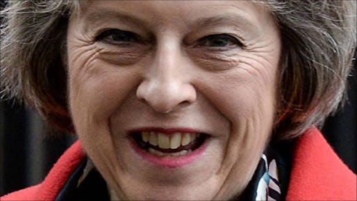Theresa May, the new Prime Minister of the UK, has axed the climate change department. Image via youtube.com