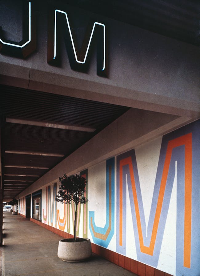 J. Magnin Department Stores (cir. late 60s), design by Deborah Sussman in collaboration with Frank Gehry and other architects. Image courtesy of WUHO.